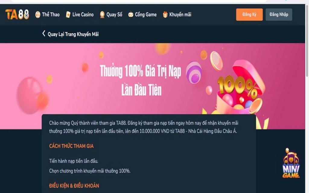 Để nhận được 100% giá trị nạp tiền lần đầu, tân binh cần nạp một số tiền tối thiểu